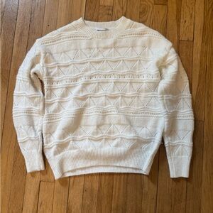 Princess Polly Textured Cream Crewneck Sweater